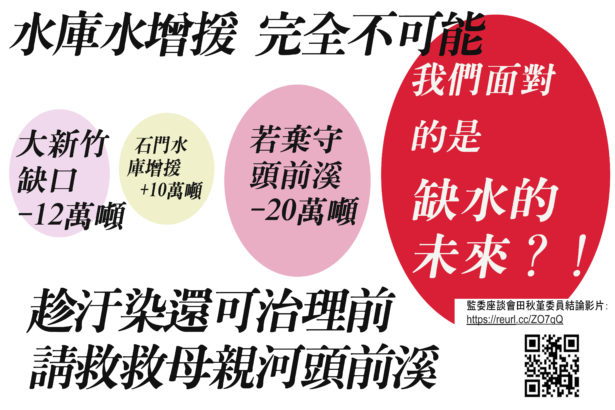 环团及公民团体呼吁：大新竹饮用水安全不容漠视